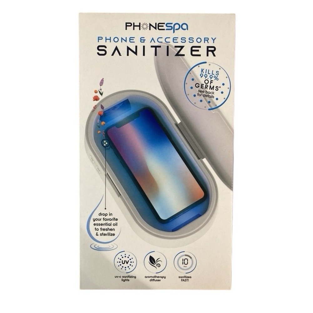 NWT PhoneSpa Wireless Phone and Accessories Sanitizer - White